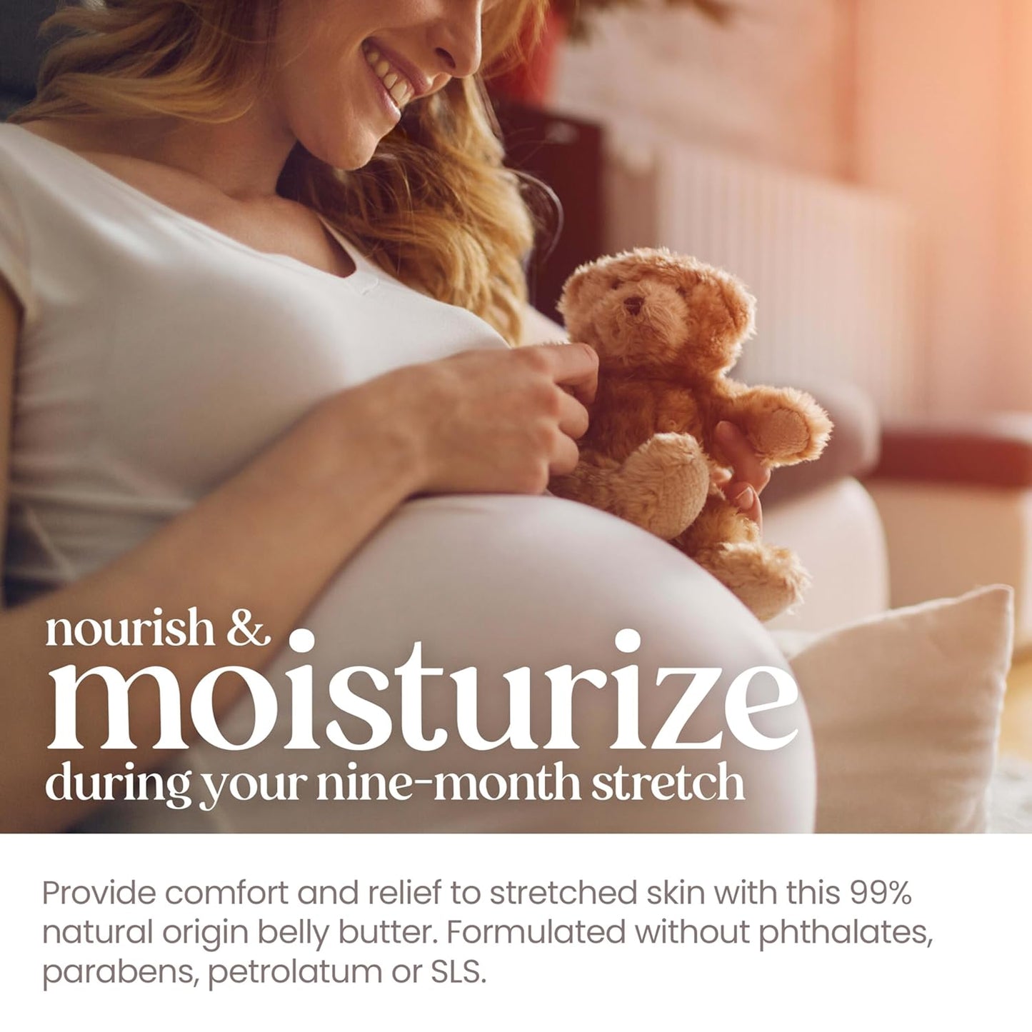 Crema Burt's Bees Mama Belly Butter para marcas de estiramiento durante el embarazo, masajea el cuerpo y reduce la apariencia de cicatrices, cuidado prenatal y postnatal de la piel del vientre