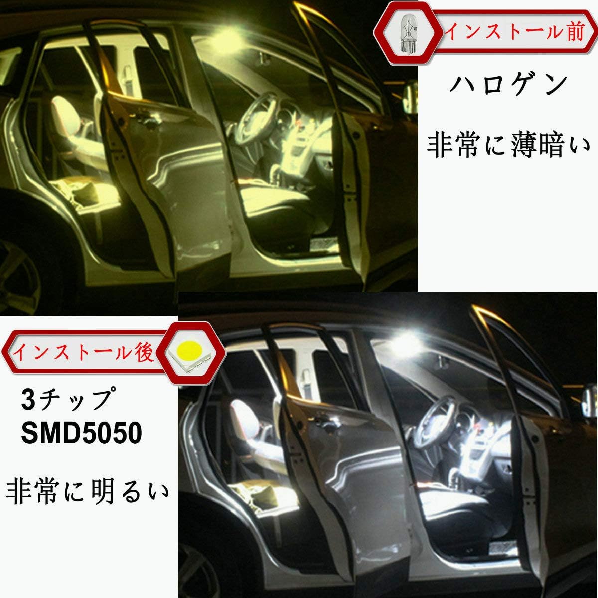 Toyota Toyota Harrier 60 Series SU60/ZSU65/AVU65 Early Period, Harrier 60 Series Room Lamp, LED Parts Set, White, Designed for 6000K Vehicles, Dedicated Tools Included, 10-Piece Set *Compatible