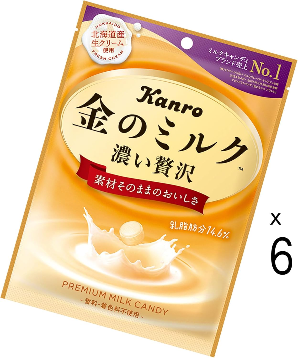 Kanro Gold Milk Candy 80g x 6 bags