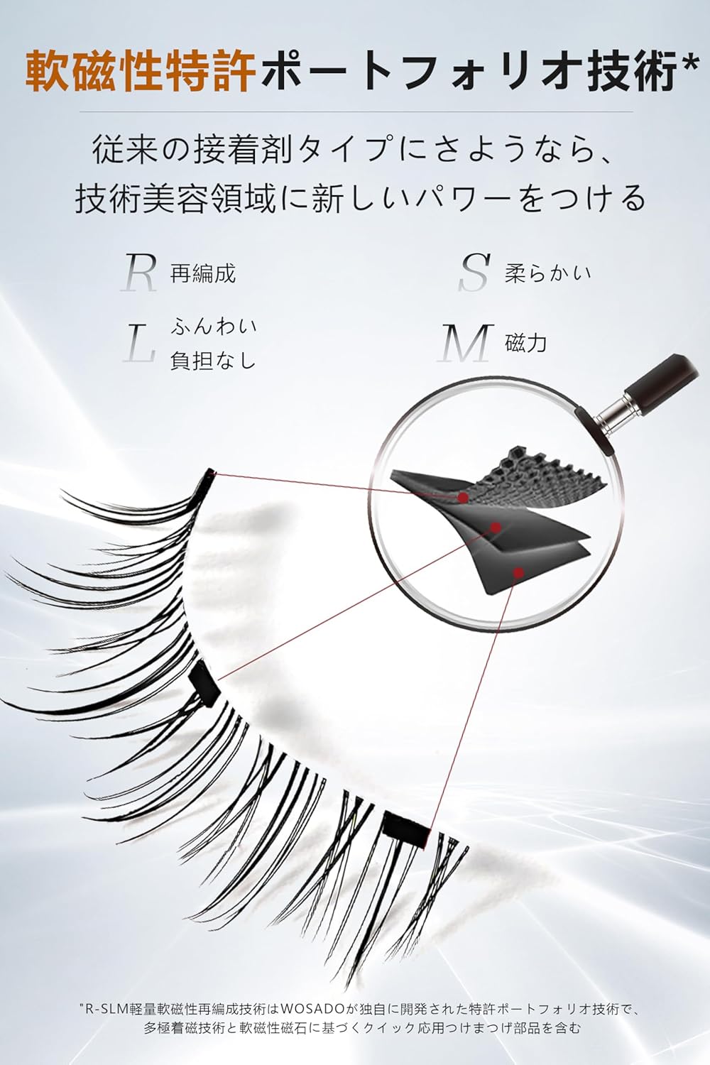 [New Version] False Eyelashes, Magnetic Type, Natural, Fog Black, Magnetic, Fake Eyelashes, One-Piece, Reusable, No Adhesive, Magnetic Eyelashes, Soothing Feel, Natural Eyelashes, For Thin Makeup