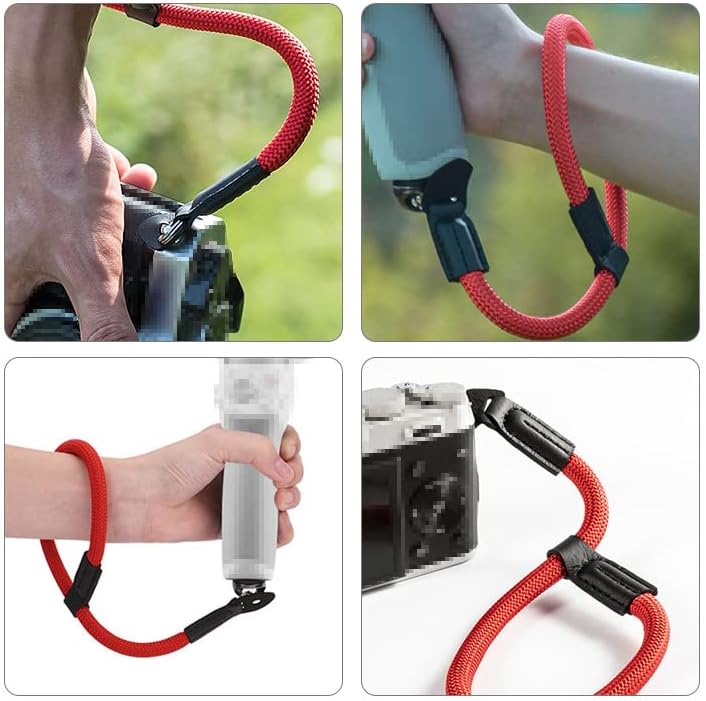 KOOLRIVER Camera Strap, Camera Strap, Hand Strap, Camera Strap, SLR, Mirrorless, Digital Camera, Wrist Strap, Drop Prevention, Grip Strap, For Canon, Nikon, Olympus, Olympus Sony, GoPro Hero dji zhiyun feiyu moza (Red)