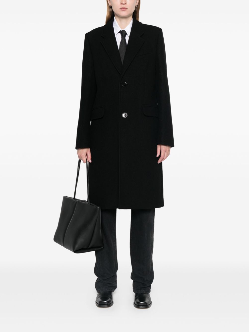 Ami Paris アミパリウールシングル胸のコート - Image 4