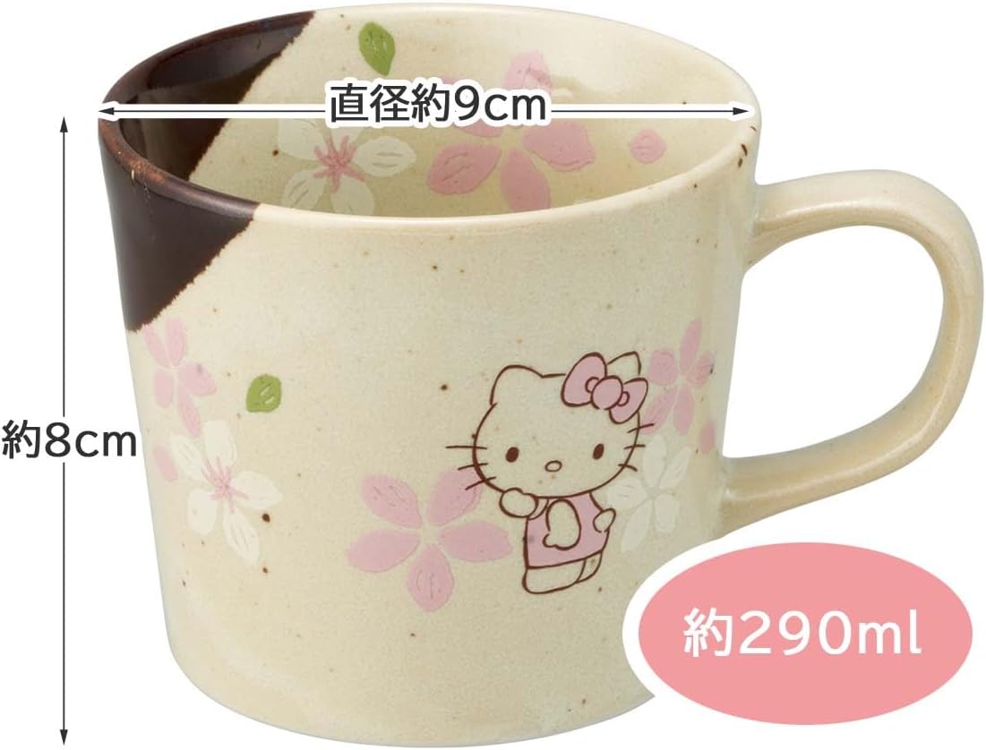 Skater CHMM1-A Mino Ware Mug Hello Kitty Sakura Sanrio 3.5 x 3.1 inches (9 x 8 cm)