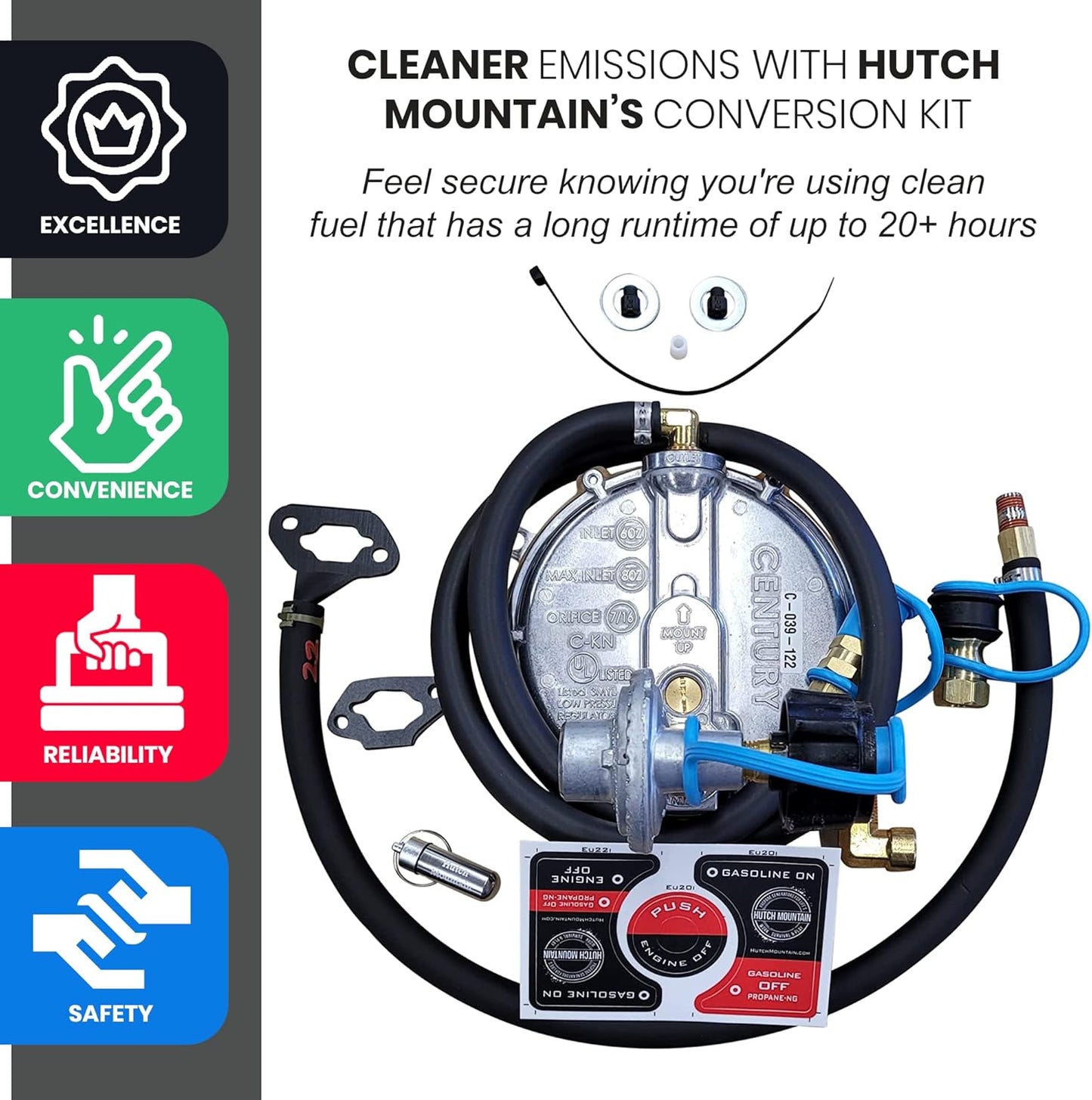 Hutch Mountain Generator Propane Conversion Kit EU3000is- Three Fuel Generator Conversion Kit for Propane, Gasoline and Natural Gas Generators, Portable Backup Generator Conversion Kit for Home Use