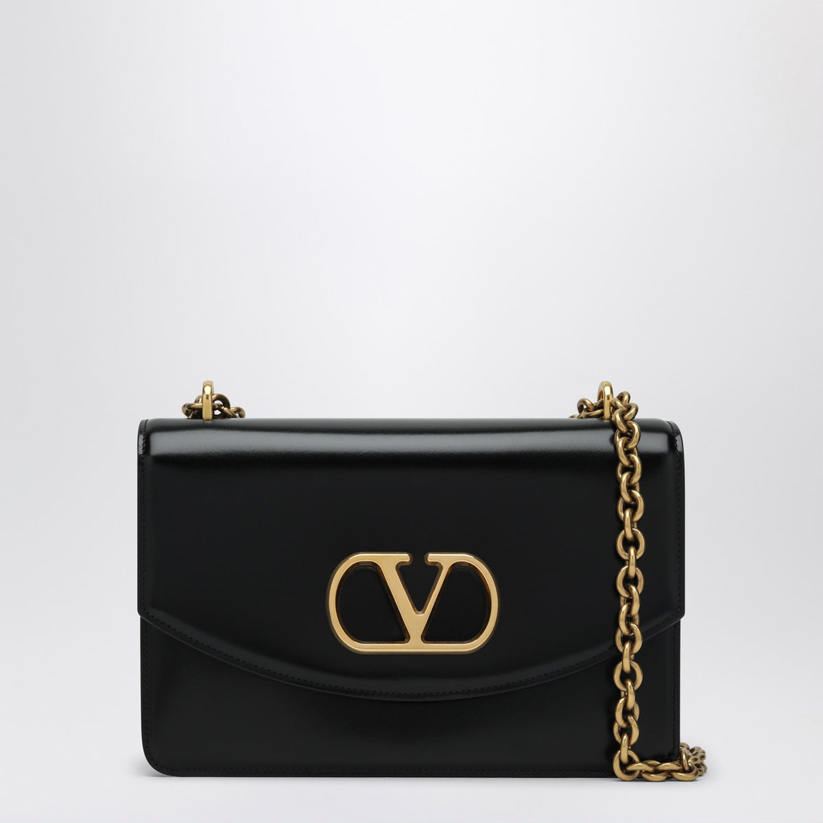 Valentino バレンティーノガラヴァニブラックレザーショルダーバッグ - Image 4