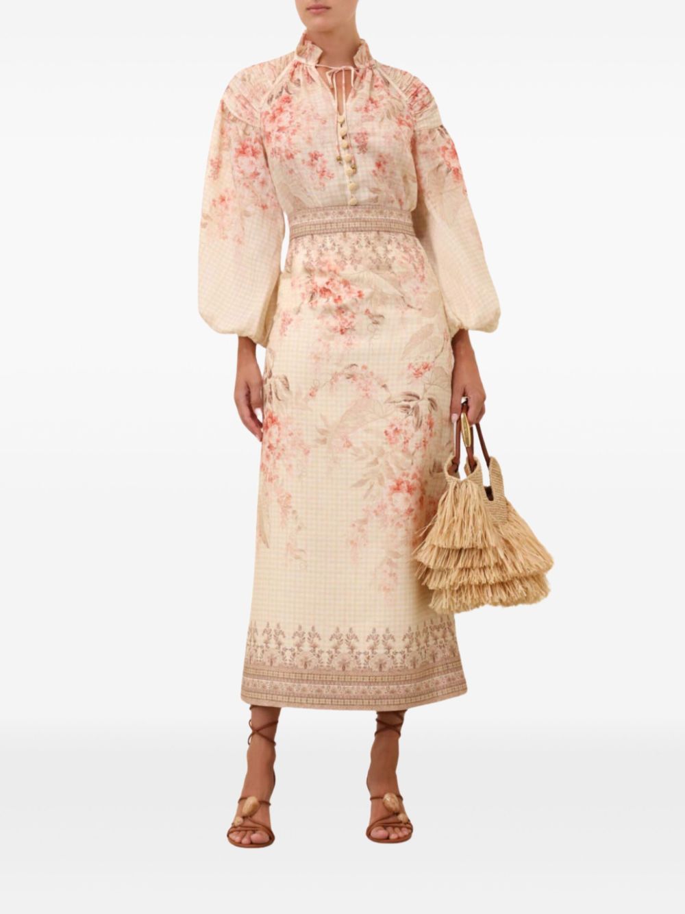 Zimmermann Zimmermannプリントリネンペンシルスカート - Image 4