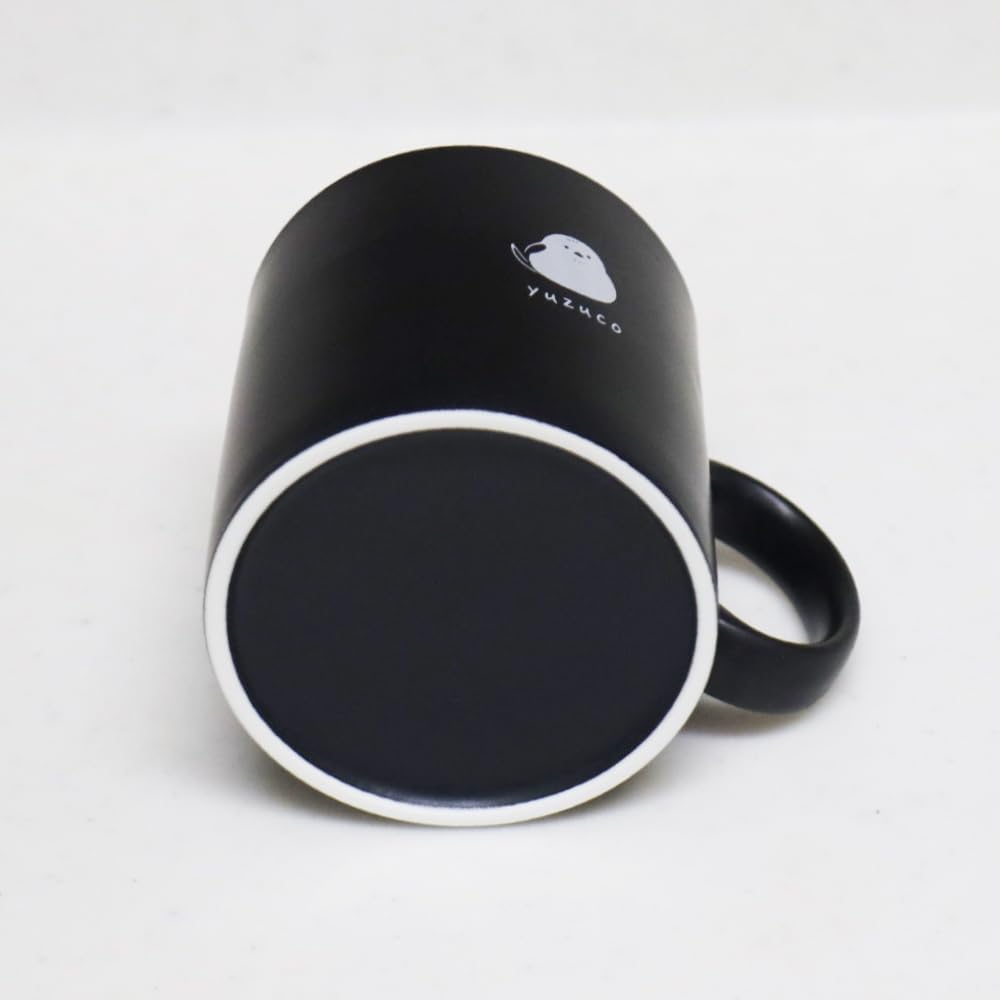yuzuco Mug Cup Dog Cat Long-tailed Tit Cute Gift Present Black Black Color Made in Japan Handmade by Artisans 12.2 fl oz (360ml) (Long-tailed Tit)