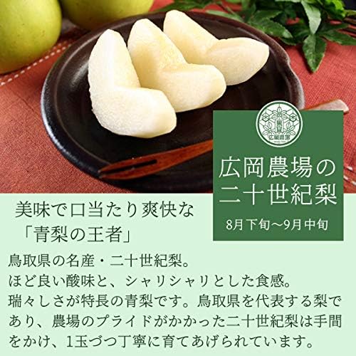 20th Century Pear from Hirooka Farm (20th Century Pear), 4.4 lbs (2 kg) (5 - 7 beads), Produced in Tottori Prefecture, No Sublimation (For Home Use)