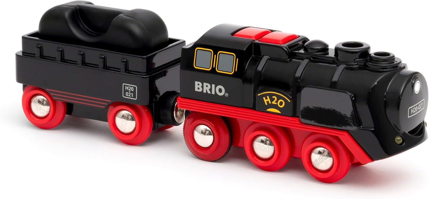 Brio Battery Powered Steam Train 33884, Suitable for Ages 3 and Up (Toy, Wooden Toy, Locomotive, Electric Vehicle, Gift (Birthday/Christmas))
