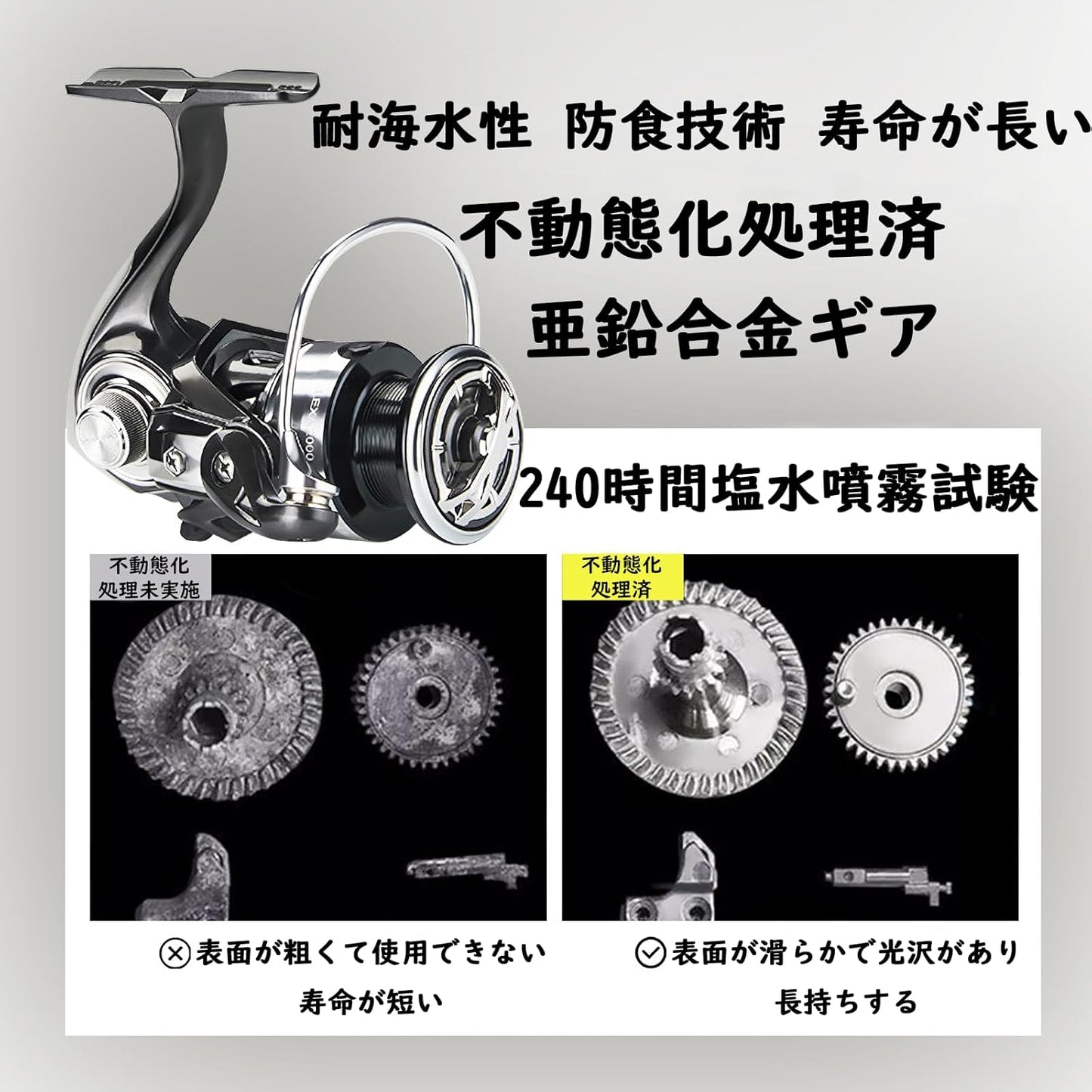 Spinning Reel, Saltwater Fishing, Freshwater Fishing, Far Toss Fishing, Deep Groove Aluminum Spool, 2000 to 7000 No