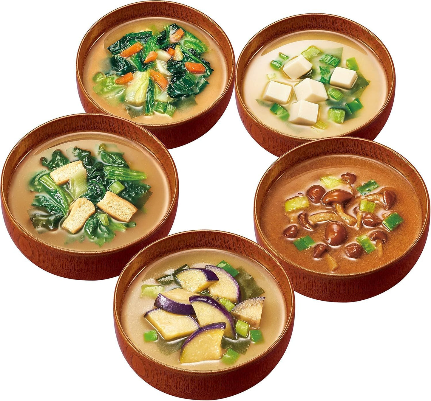 Asahi Group Foods Low Salt Everyday Miso Soup 5-Pack Variety Set