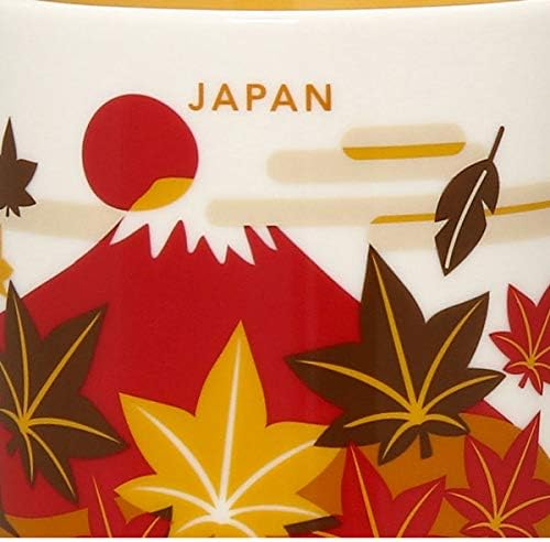 Starbucks Stava You Are Here Collection Mug Japan Autumn 14.1 fl oz (414 ml), Japanese Style, Autumn Leaves, Chestnuts, Fifteen Night Moon Castle, Fall, Mt. Fuji Yellow Limited Tableware, Cup, Coffee Limited
