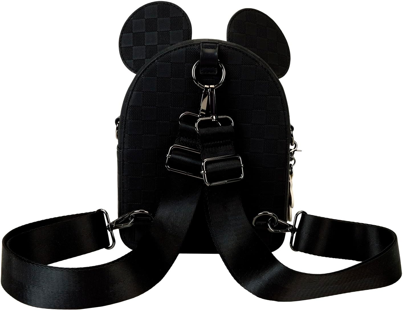 Mochila mini convertible con textura a cuadros de Mickey Mouse de Loungefly y bolso cruzado