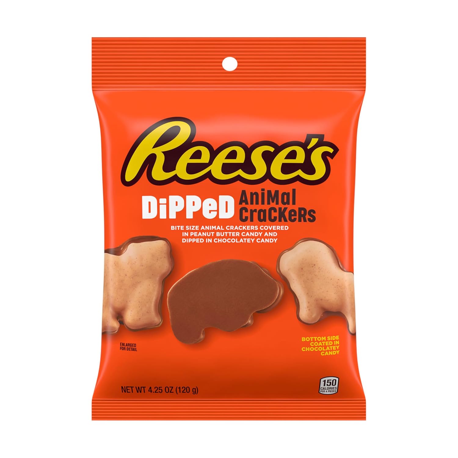 REESE'S Bolsas de chocolate y mantequilla de maní bañadas en caramelos de galletas de animales, 4.25 onzas (12 unidades)