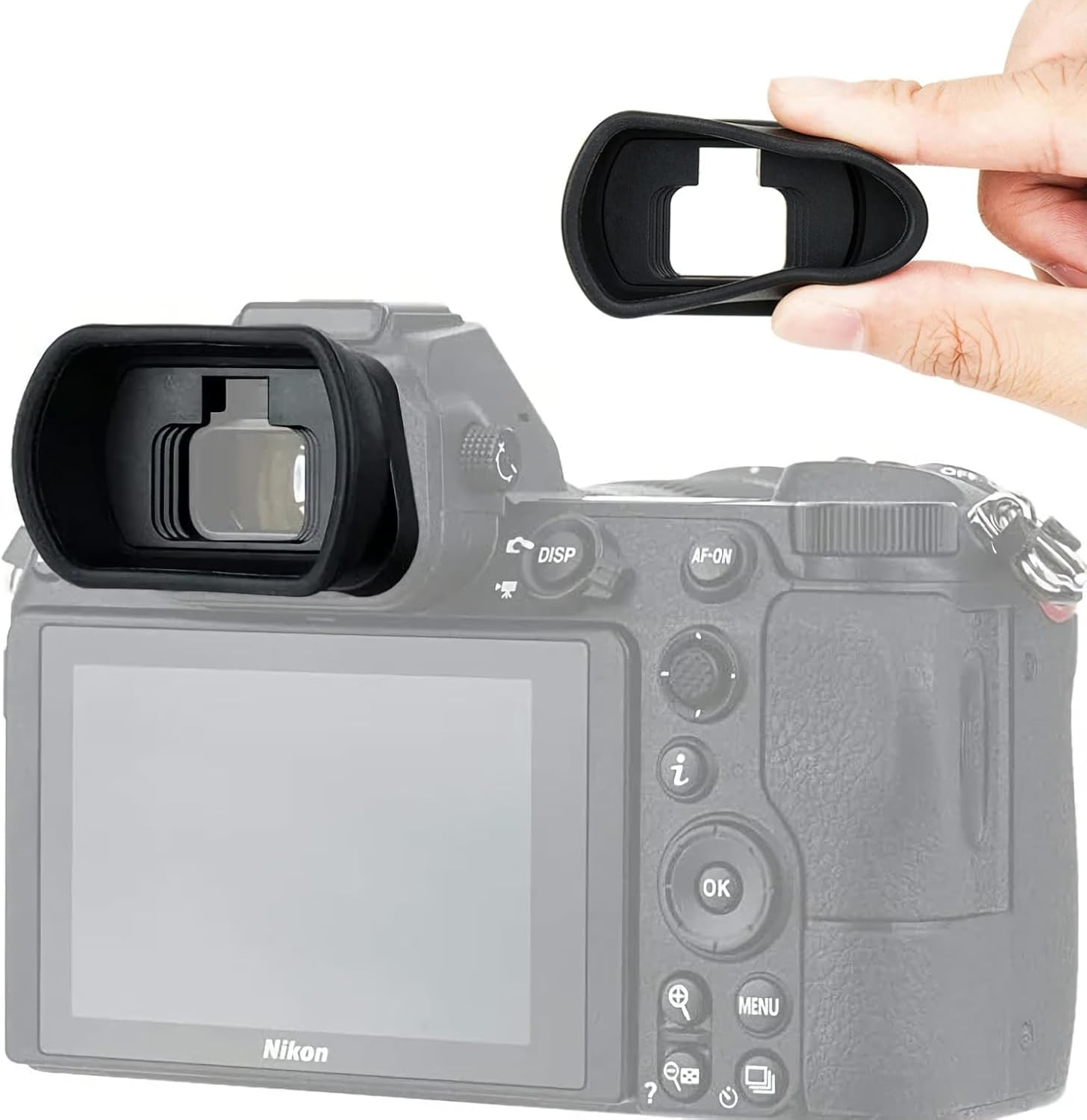 DK-29 Extended Eyepiece, Nikon Compatible, Eyepiece, Compatible Eyepiece, Eyepiece, Nikon Z5, Z6, Z7, Z6II, Z6III, Z7II, DK29, Mirrorless SLR Camera, Nikon Eyepiece, Includes Hot Shoe Cover Level (Set