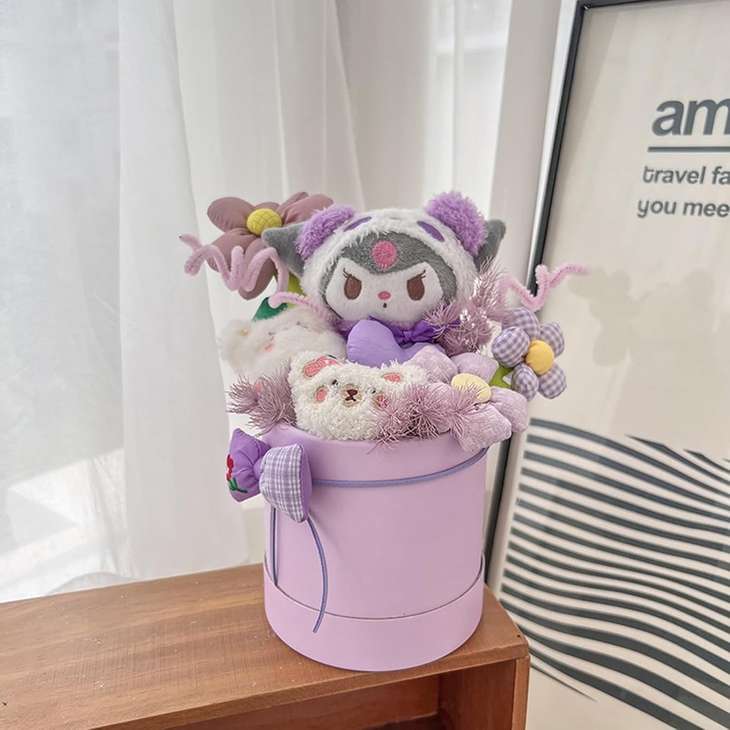 Sanrio Bouquet, Plush Bouquet, Bouquet, Gift, Cute Plush, Popular, Birthday Gift, Creative Present, Interior Decoration, Cute, Never Wither, Artificial Flowers, Gift, Message Card, Get Well Present