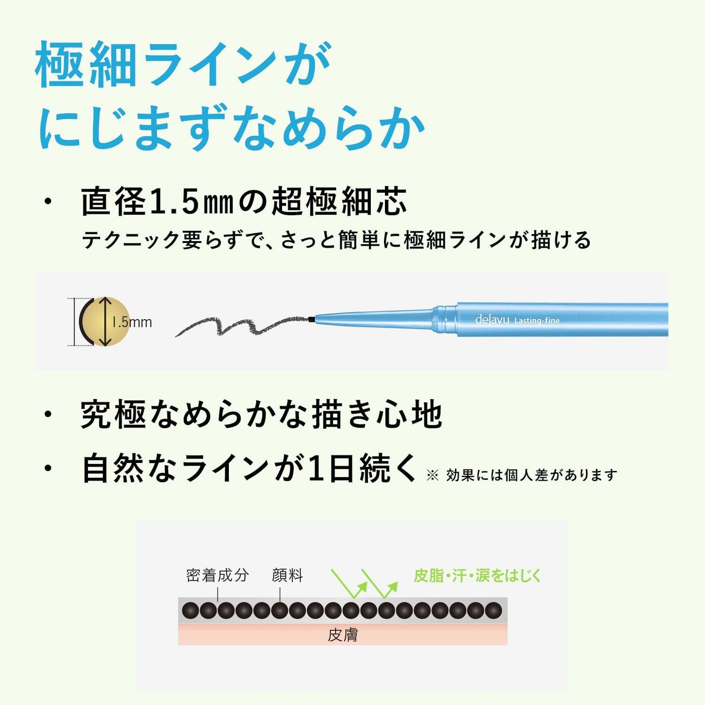 dejavu Rustin Fine Contact Eyeliner Ultra Fine Cream Pencil 1 Real Black Pencil Eyeliner Fine Point