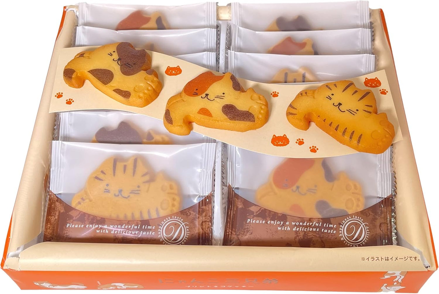 Shinshu Cat 3 Brothers 12 Pieces x 2 Box Set (Shinshu Nagano Souvenir, Confectionery, Printed Cat Cookie)