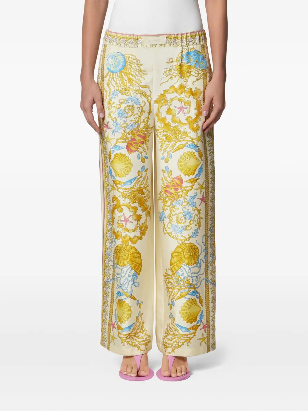 Versace ヴェルサーチの水中バロック様式のシルクパンツ - Image 4