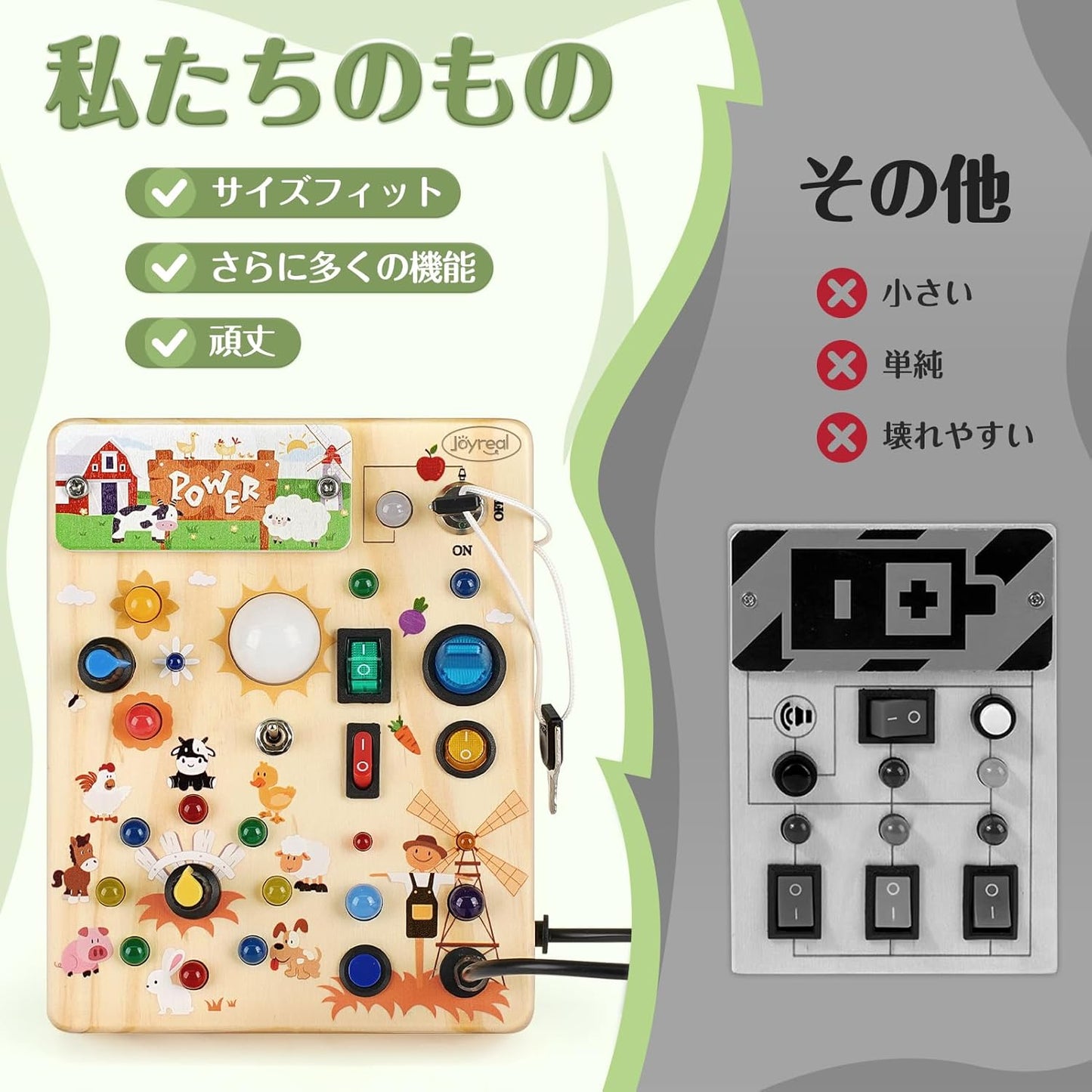 Joyreal Educational Toys Montessori Busy Board 1 2 3rd Birthday Gift Boys Girls Children Toy (Limited Edition)