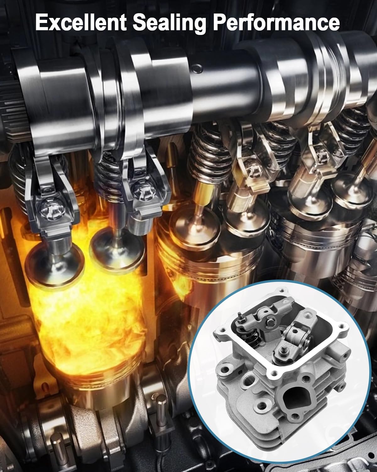 プレデター3500ワット&ジェネラック3500/4500ワットの一部のモデルに適合するシリンダーヘッドアセンブリ、212ccエンジンインバータージェネレーターに適合、IQ3500 56720 63584 96387 GP3600 49ST 50STの交換