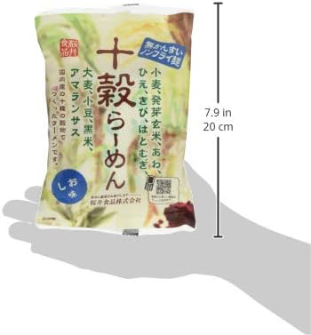 Muso Sakurai Foods Ten Grain Ramen and Shiomi Flavor, 3.3 oz (87 g) x 5 Bags
