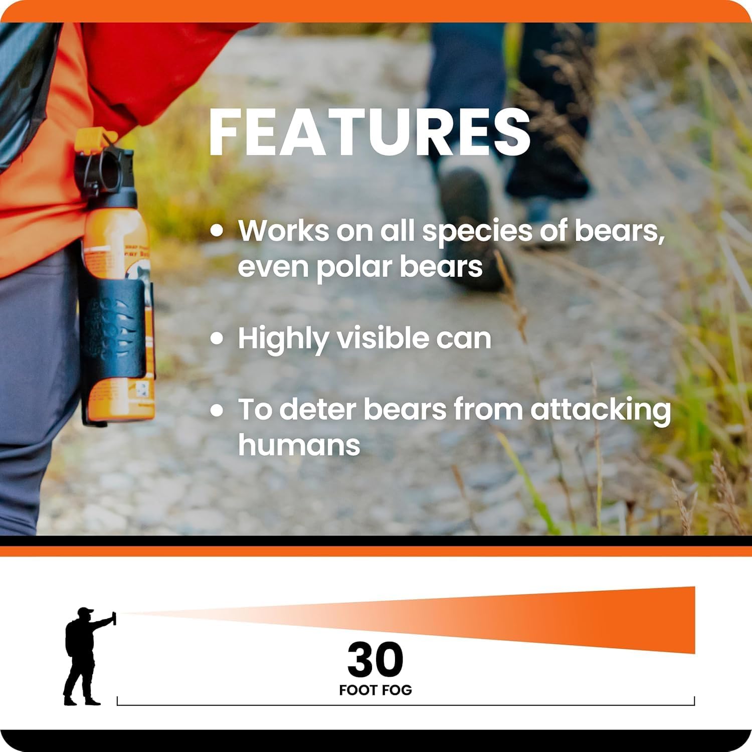 EPA Certified UDAP Bear Spray with Holster (Adopted by U.S. Forest Service) Officially Imported Bear Spray Commercial Use Municipal Introduction Corporate