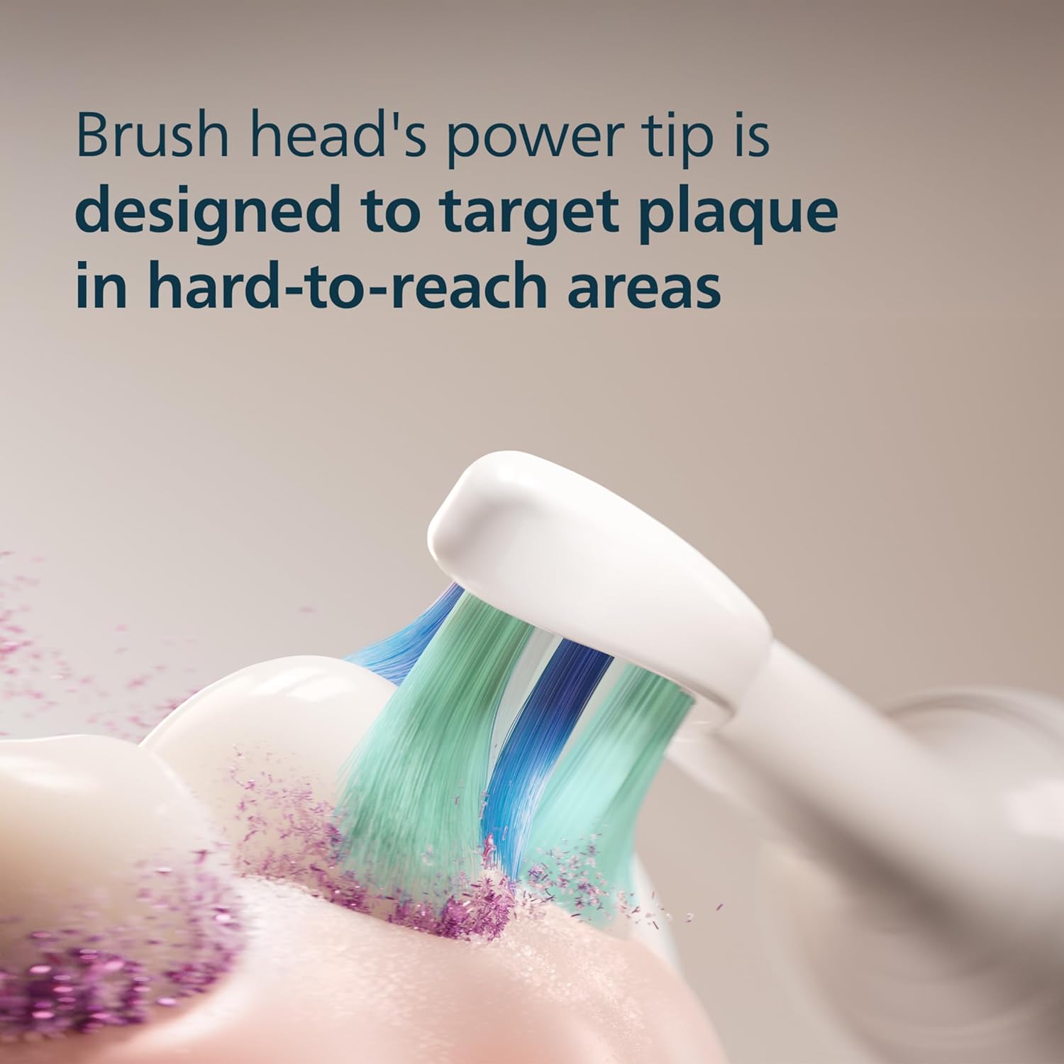Philips Sonicare C2 Plaque Control - Cabezales de repuesto genuinos para cepillo de dientes eléctrico, Blanco, paquete de 3, HX9023/65