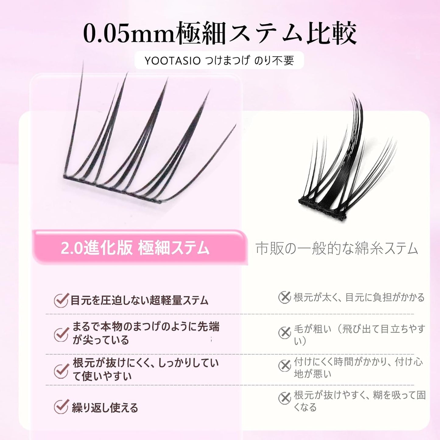 Partial False Eyelash Glue, No Glue Required, Non-Incurable, One Second Matsueku, High Adhesion, Feel, Popular, Beginners, Durable, Lightweight, Comfortable, Travel and Daily Use (60 Bundles