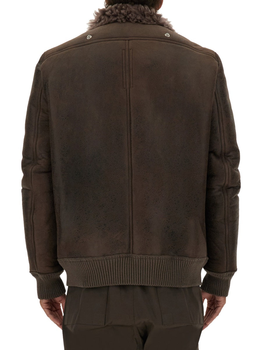 Rick リックオーウェンズレザーボンバージャケット - Image 4