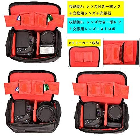 FOSOTO 防水カメラバッグ 一眼レフ 3WAY 大容量 三脚収納 ショルダーバッグ レインカバー付き Nikon Canon Olympus Sony Panasonic対応 ナイロン製 ブラック