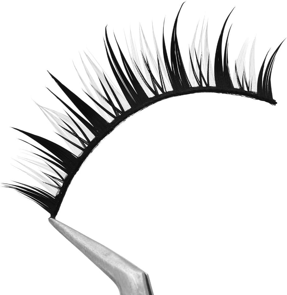 10 Pairs Black and White Cartoon Eyelashes Japanese Anime Cosplay Eyelashes Spiky Wet Look Eyelashes 13mm Asian False Eyelashes Cluster