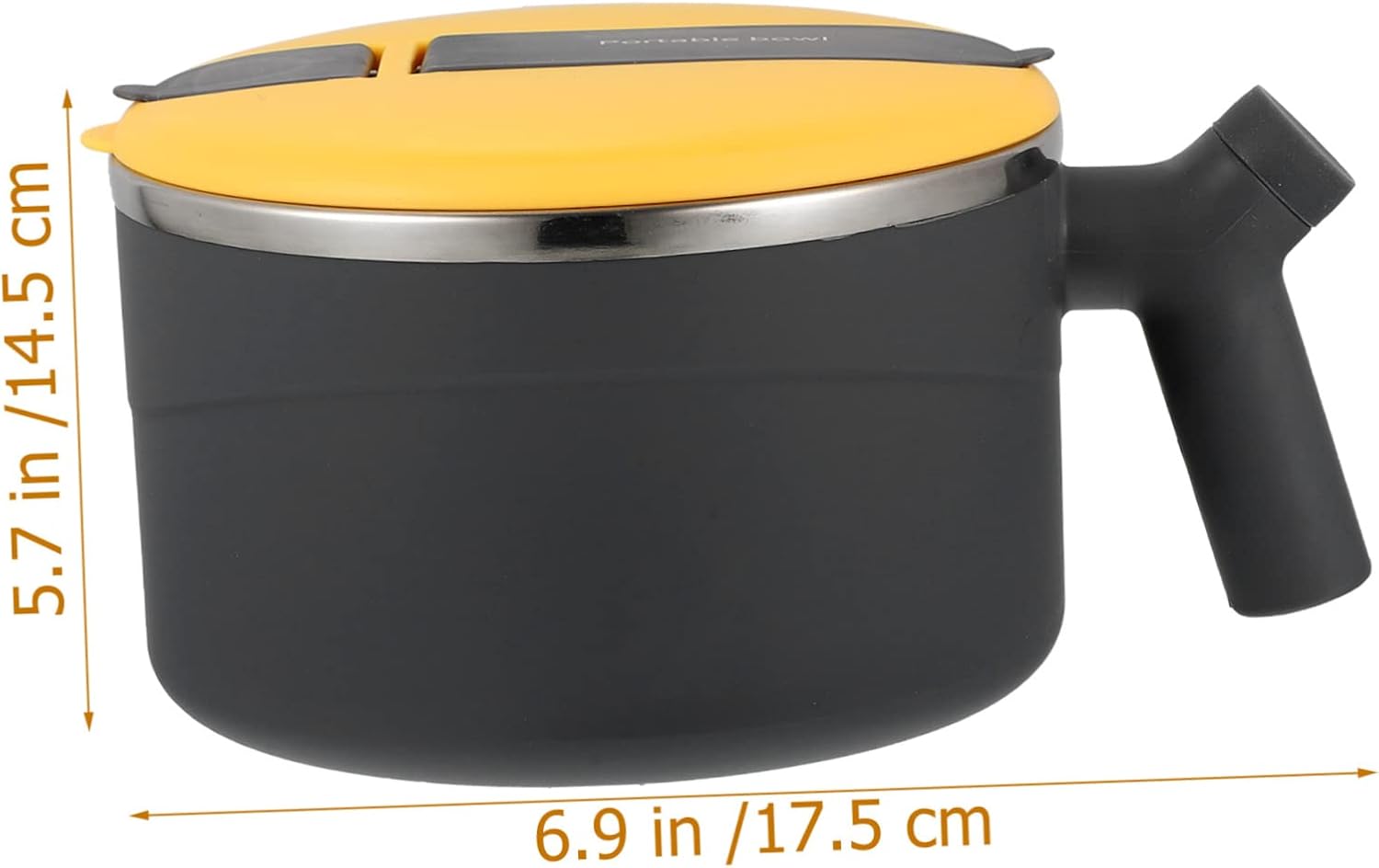 NUOLUX Stainless Steel Instant Noodle Bowl Korean Ramen Pot Udon Bowl Large Bowl for Instant Ramen Noodle Noodle Mug Korean Soup Bowl Cereal Bowl with Handle Insulation Bowl Silica Gel Grey