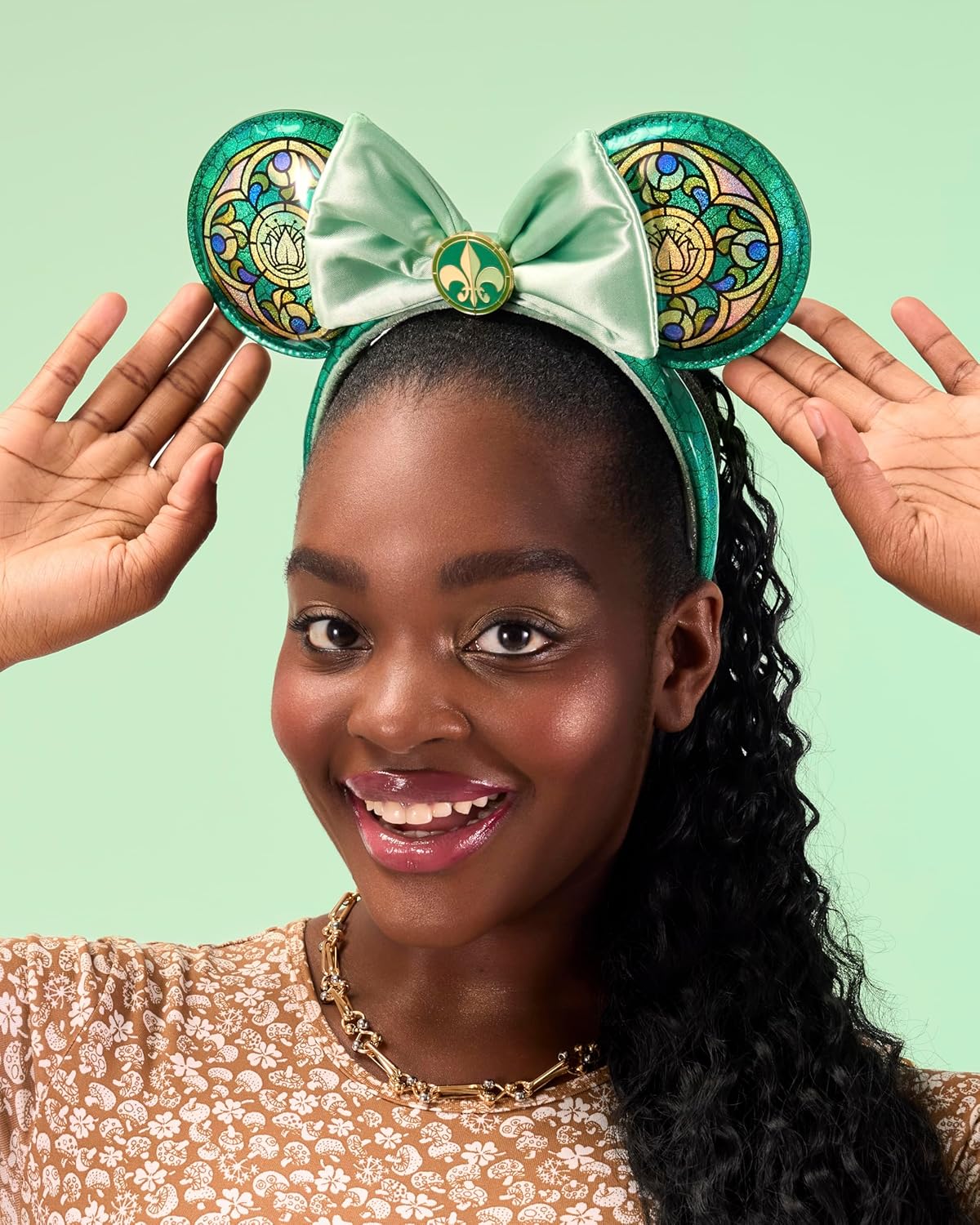 Loungefly Disney Princess - Colección de vitrales de princesa: Tiana Ears, exclusivo de Amazon