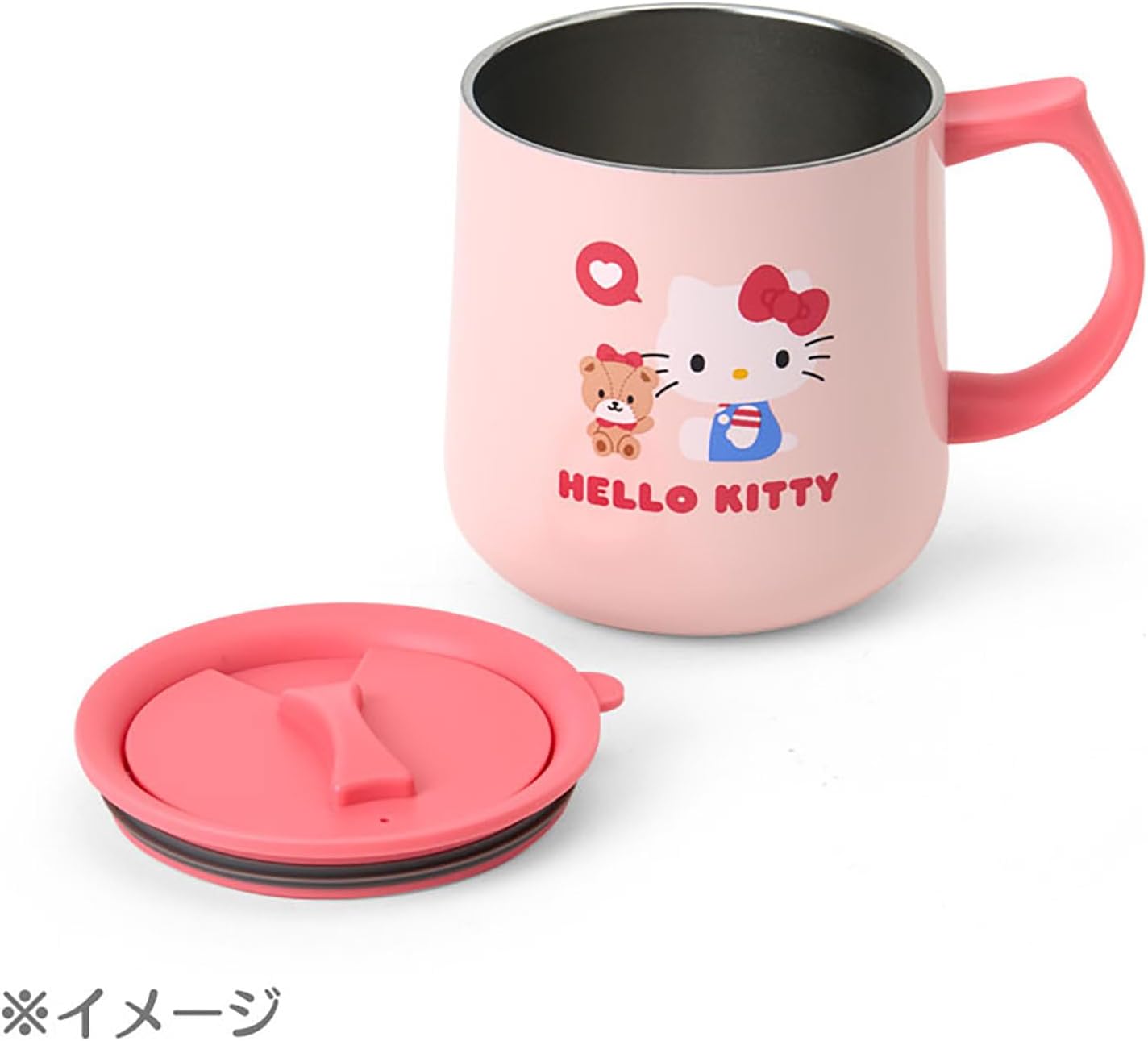 Sanrio 297127 Stainless Steel Mug with Lid, Pochacco Body: Stainless Steel Copper (Acrylic Resin Coating), Lid (Spout) Handle: Polypropylene, Gasket/Bottom: Silicone Rubber, For Both Heat and Cold