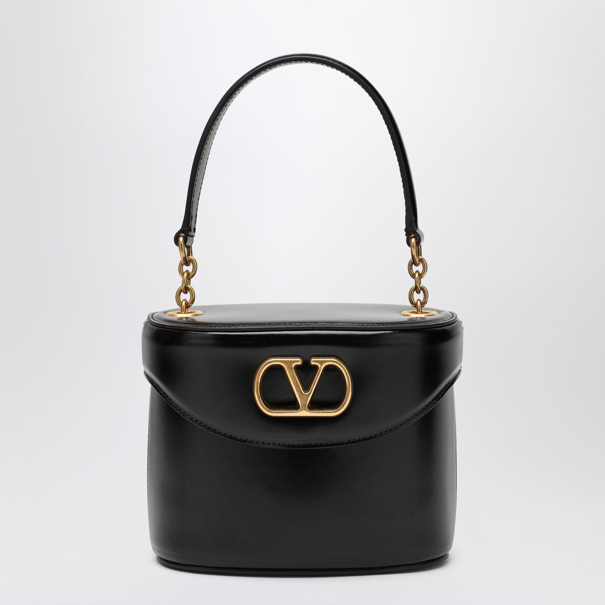 Valentino バレンティーノガラヴァニブラックレザーバニティバッグ - Image 4