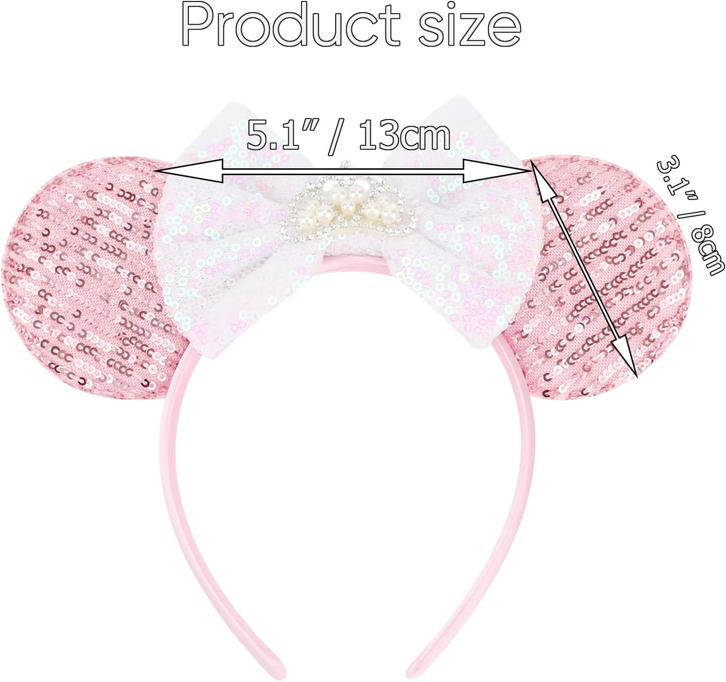 DRESHOW Mouse Ears Bow Headbands Sequins Party Decoration Cosplay Costume for Women