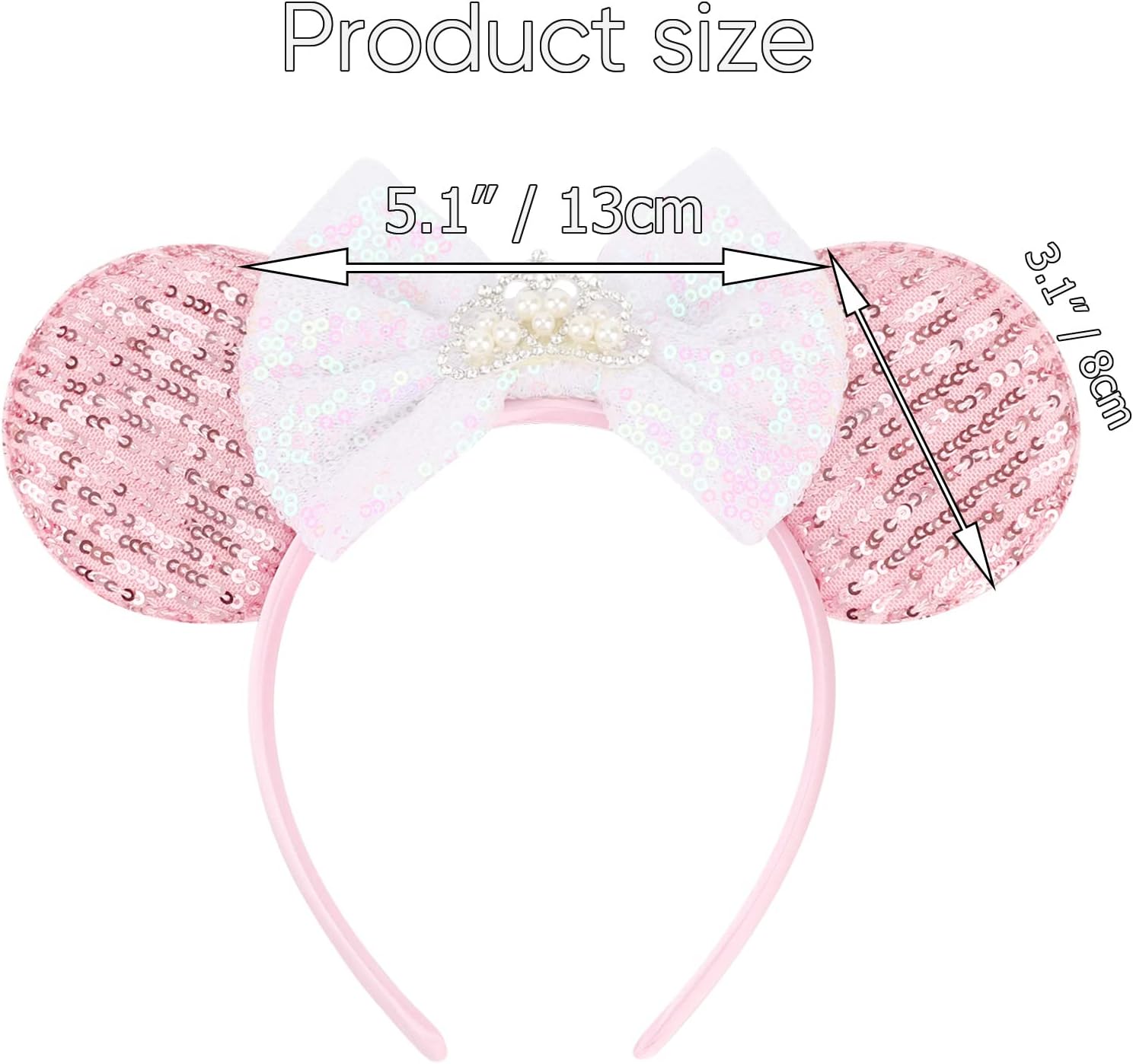 DRESHOW Mouse Ears Bow Headbands Sequins Party Decoration Cosplay Costume for Women