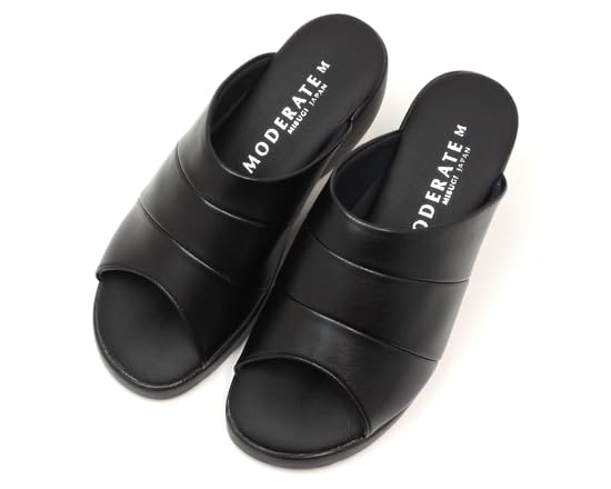 Made in Japan, Women's Open Toe Sandals, Soft, Beautiful Legs Wedge Sole, Black