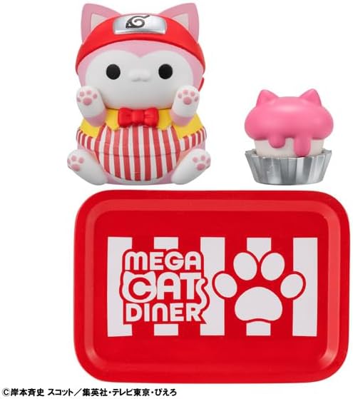 MegaHouse Mega Cat Project Naruto! Megacat Diner (Box) Approx. 1.2 inches (30 mm), PVC Pre-painted Complete Figure