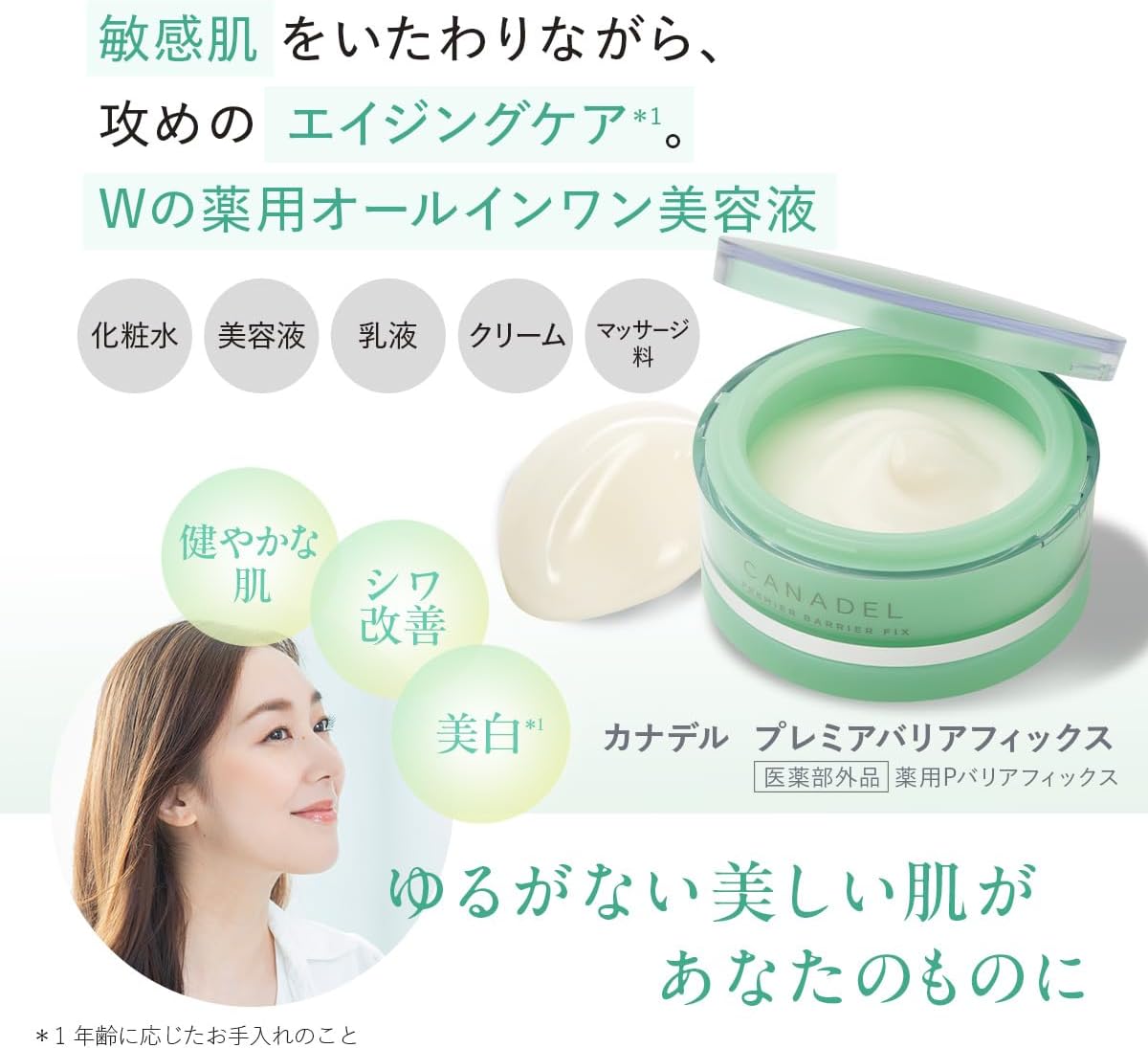 CANADEL Premier Barrier Fix All-in-One Serum, 2.0 oz (58 g), Wrinkle Improvement, Sensitive Skin, Roughness Skin, Niacinamide, Quasi-Drug