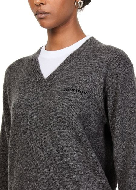 MIU MIU Cashmere v-neck sweater - Image 4