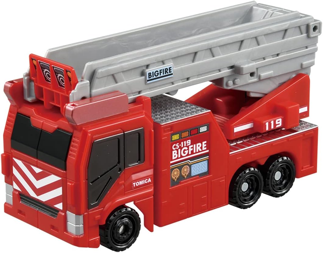 Takara Tomy Tomica Transform & Deploy! Big Fire & Command Station Mini Car Vehicle Toy for Boys Ages 3 and Up Toy Safety Standards Compliant ST Mark Certified TOMICA