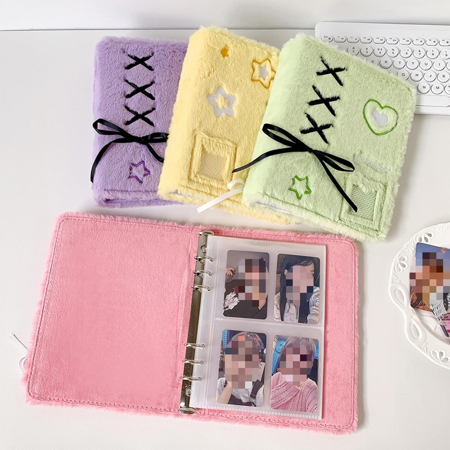 DREAM STYLE (Photo Album + 20 Pages) Card Holder Card File Card Case Photo Storage Holder Large Capacity Card Case (Purple)