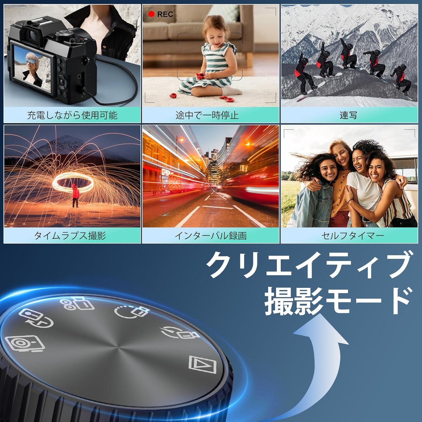 NBD 4K 48MP Digital Camera with Leather Half Case [WiFi App Control, Macro + Wide Angle Lens] 16x Zoom AF Function SLR Camera | LED Flash & Webcam Function | 32GB Micro SD Card & 2 Batteries Included