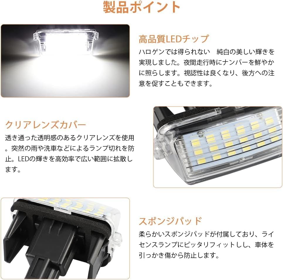Genuine Replacement LED 18 x 2 License Lamps for Toyota Camry Aqua Avensis Lactis Sienta Vitz Corolla Axio Fielder SAI Voxy Exfire