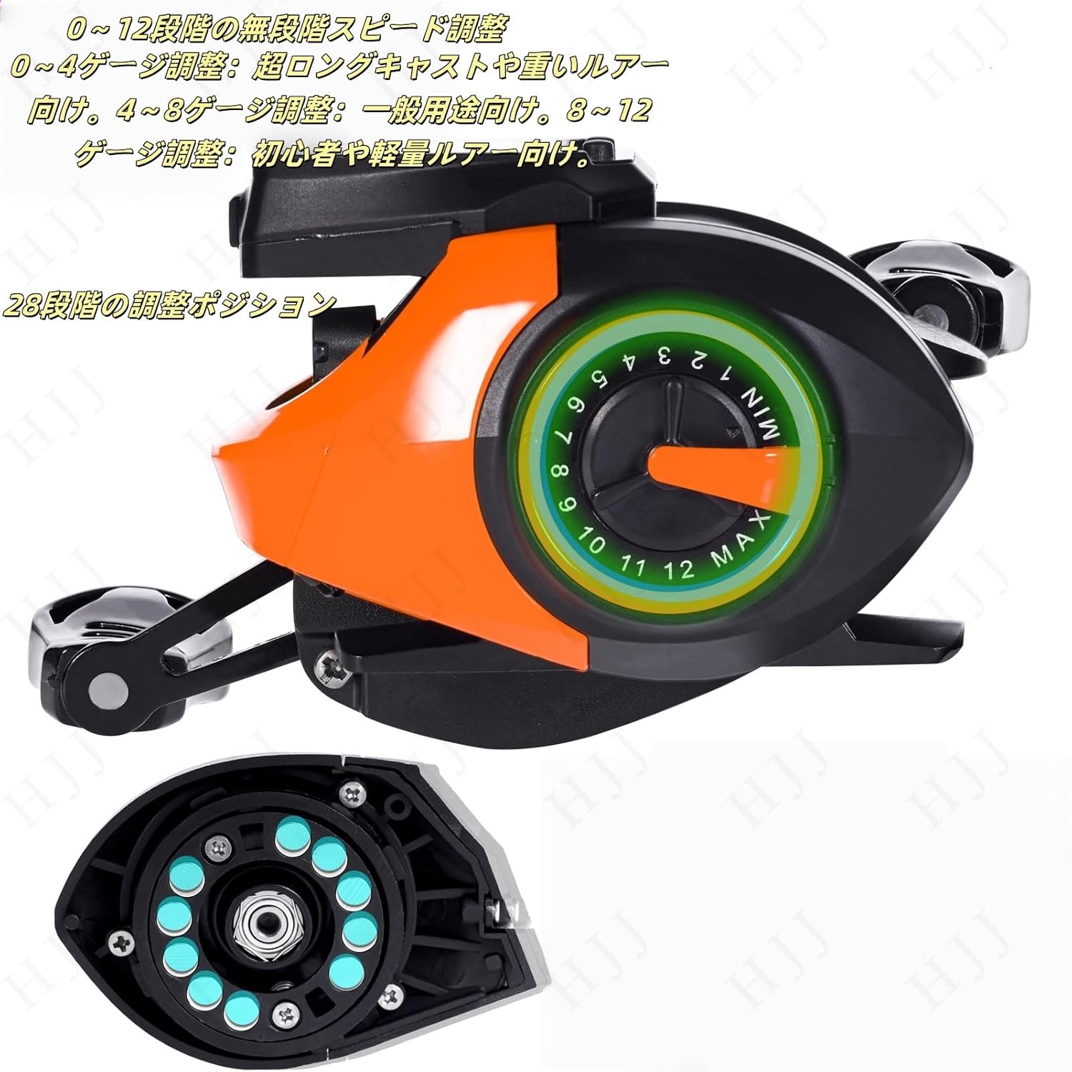 HJJ ベイトキャスティングリール 電動釣りリール フライフィッシングリール ベイトリール デジタルディスプレイ スムーズな巻き取り 軽量 大きな抵抗 USB充電式 ソーラーパワー 左/右ハンドル 最大ドラグ海釣りに使いやすい 超スムーズな高速ベイトキャスティングリール [並行輸入品]