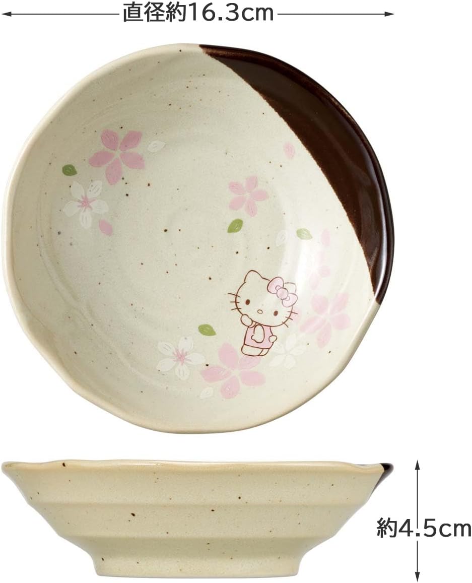 Skater CHMD2-A Mino Pot, Medium Bowl, Hello Kitty Sakura Sanrio, 6.4 x 1.8 inches (16.3 x 4.5 cm)