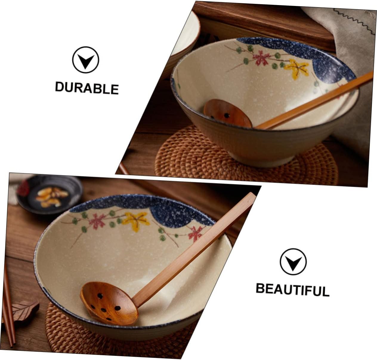 FUNOMOCYA 1pcs Ceramic Ramen Bowl Melamine Ramen Bowl Melamine Noodle Bowl Ceramic Serving Bowl Buckwheat Bowl Instant Ramen Bowl Udon Ceramic Bowl Big Student
