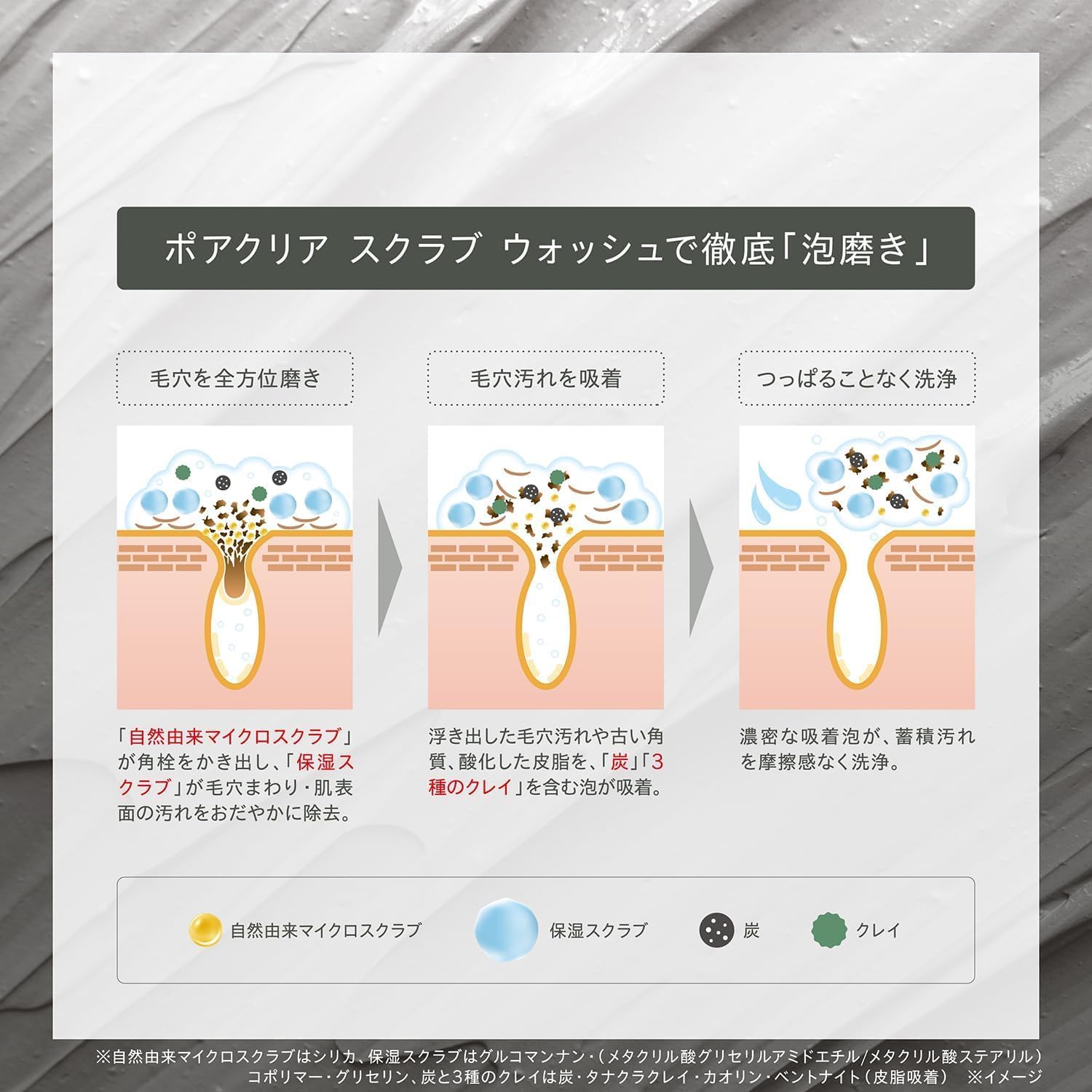 One by Kose Pore Clear Scrub Wash, 4.6 oz (130 g), Includes Bonus Limited Kit